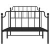 vidaXL Bed Frame Black Powder-Coated Steel Twin Bed Frame Rectangular