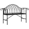 vidaXL Garden Bench Black Steel Standard Durable Garden Bench