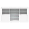 vidaXL Sideboard White Engineered wood, Tempered Glass Medium Sideboard