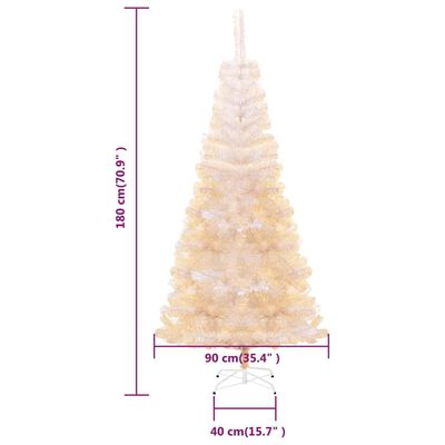 vidaXL Artificial Christmas Tree with Iridescent Tips White 6 ft PVC