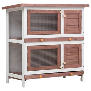 vidaXL Rabbit Hutch Brown and White
