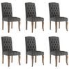 vidaXL Dining Chair Set of 6 Gray
