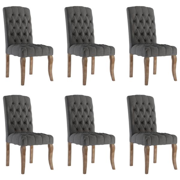vidaXL Dining Chair Set of 6 Gray