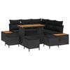 vidaXL Garden Sofa Set with Cushion with Storage Black Poly rattan