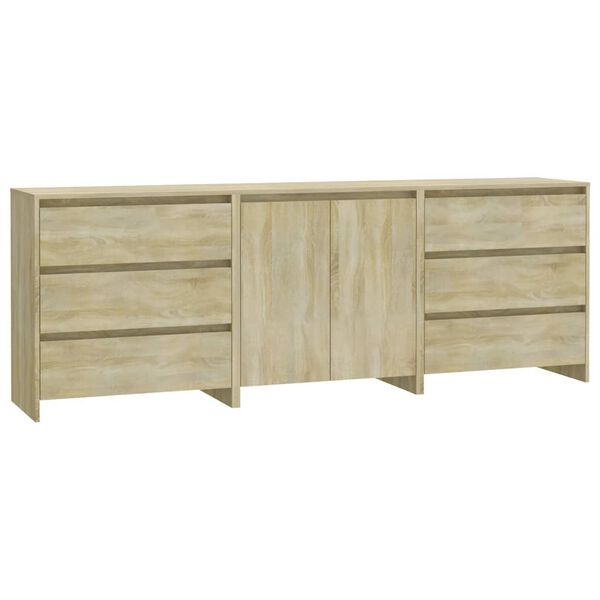 vidaXL Sideboard Set of 3 Sonoma oak Engineered wood Standard