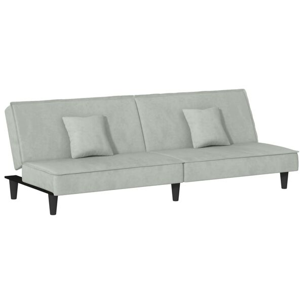 vidaXL Sofa Bed Light Grey Velvet (100% polyester), plywood