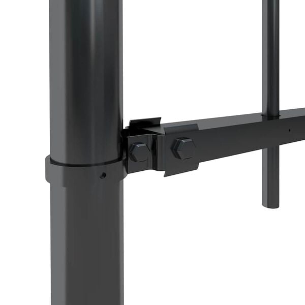 vidaXL Garden Fence with Hoop Top Steel 351.3"x39.4" Black