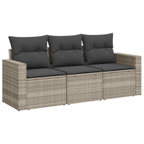 vidaXL Garden Sofa Set Light Grey, Dark Grey PE Rattan Medium Modular