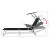 vidaXL Sunlounger Black Powder-coated steel Medium Foldable