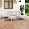vidaXL Garden Lounge Set White Solid Pine Wood Medium Modular