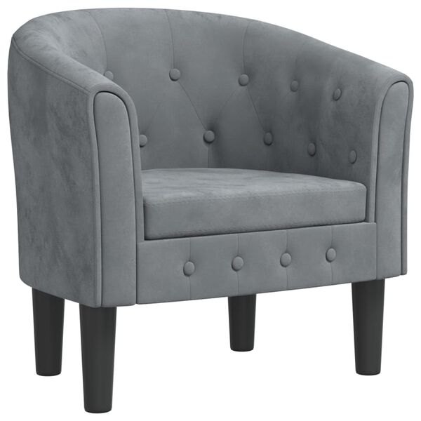vidaXL Tub Chair Dark grey Velvet (100% polyester), pinewood, plywood