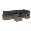 vidaXL Garden Sofa Set Gray PE rattan, powder-coated steel, tempered glass
