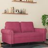 vidaXL 2-seater Sofa Wine Red Velvet, Metal, Foam Medium