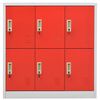 vidaXL Locker Cabinet Set of 2 Light grey and red Steel Locker Cabinet