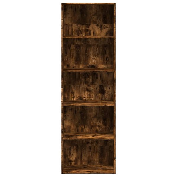 vidaXL Bookcase Smoked oak Engineered wood 23.6x11.8x74.4 in Bookcase