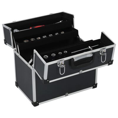 vidaXL Tool Case 15"x8.9"x13.4" Black Aluminum