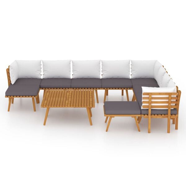 vidaXL Garden Lounge Set Dark grey, white