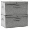 vidaXL Storage Box Set of 2 Grey Polyester Medium Foldable