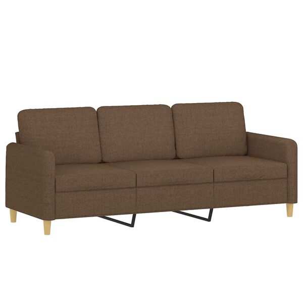 vidaXL 3-seater Sofa With Footstool Brown