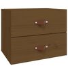 vidaXL Wall-mounted Bedside Cabinet Set of 2 Honey Brown Solid pine wood