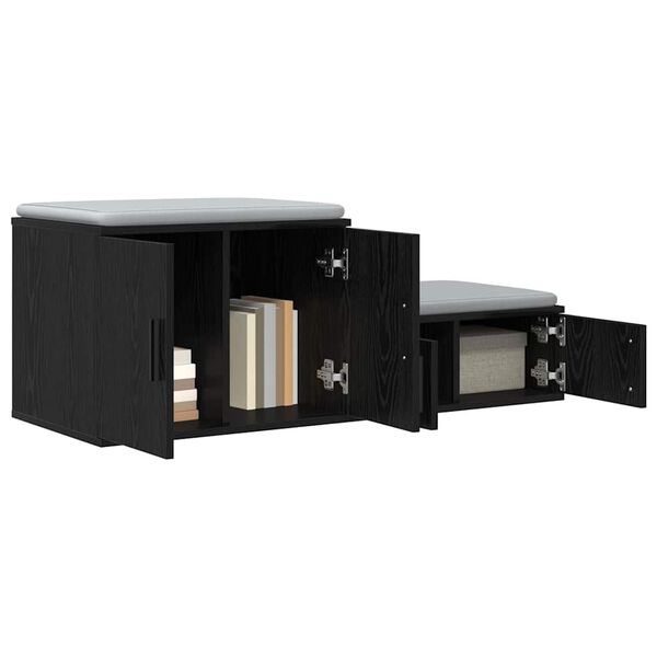 vidaXL Storage Cabinet 2 pcs Black Oak 40.55 x 16.14 x 15.75 in