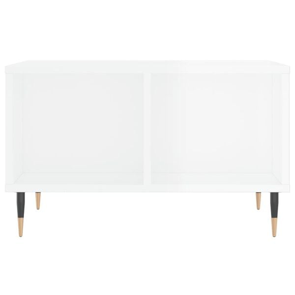 vidaXL Coffee Table High gloss white Engineered wood, metal Medium