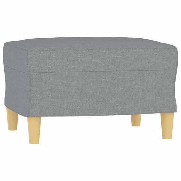 vidaXL Footstool Light gray Fabric (100% polyester), plywood, foam
