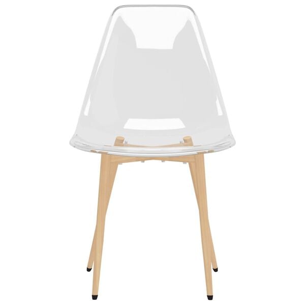 vidaXL Dining Chair Set of 2 Transparent PET, metal Standard Ergonomic
