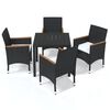 vidaXL Dining Set Black, Cream White