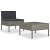 vidaXL Garden Furniture Set Grey and Anthracite PE Rattan Standard
