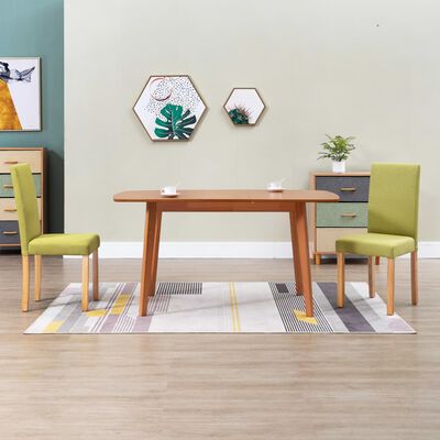 vidaXL Dining Chairs 2 pcs Green Fabric