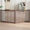 vidaXL Dog Gate Set of 2 Brown Oak Solid Fir Wood Medium Foldable
