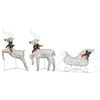 vidaXL Reindeer And Sleigh Christmas Decoration Set of 6 Gold