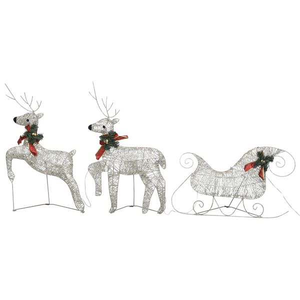 vidaXL Reindeer And Sleigh Christmas Decoration Set of 6 Gold