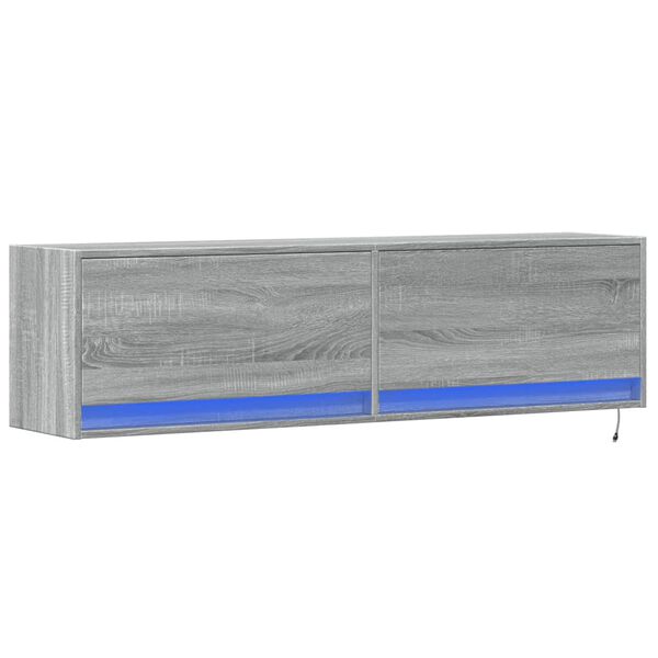 vidaXL TV Wall Cabinet Grey Sonoma Engineered wood Medium