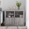 vidaXL Side Cabinet Set of 2 Grey Sonoma Engineered wood, Glass Standard