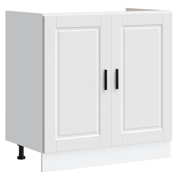 vidaXL Sink Base Cabinet White Engineered Wood Medium Adjustable Feet