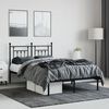 vidaXL Bed Frame Black Powder-Coated Steel Full Bed Frame Rectangular