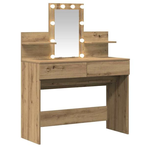 vidaXL Dressing Table with Drawer Artisan Oak 39.37 x 15.75 x 51.18 in