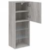 vidaXL TV Cabinet Grey Sonoma Engineered wood and glass Medium