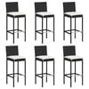 vidaXL Patio Bar Set Set of 6 Black, Cream white