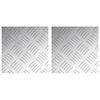 vidaXL Stair Tread Square 2 pcs Silver 7.87 x 7.87 in Aluminium