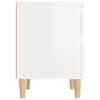 vidaXL Bedside Cabinet High gloss white Engineered wood