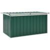 vidaXL Storage Box Green Galvanized steel, plastic 50.8 x 26.4 x 25.6 in