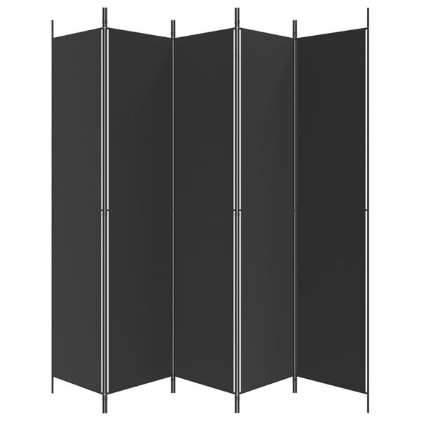 vidaXL 5-Panel Room Divider Black 98.4"x86.6" Fabric