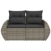 vidaXL Garden Sofa Grey PE rattan Large Adjustable Feet
