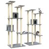 vidaXL Cat Tree Light Grey Engineered wood, plush, sisal Large Durable
