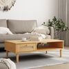 vidaXL Coffee Table Brown Solid pine wood, engineered wood, poly rattan