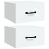 vidaXL Wall-mounted Bedside Cabinet Set of 2 White Engineered wood Small