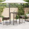 vidaXL Patio Bar Set Set of 2 Brown PE rattan Standard Modern